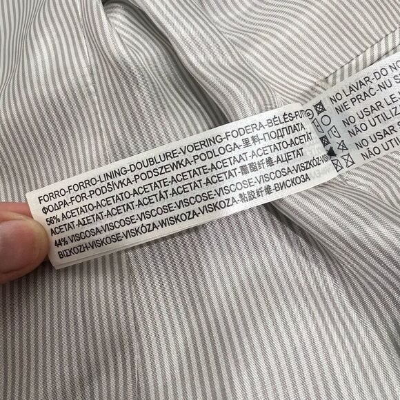 Massimo Dutti Women's Gray Taupe One Button V Neck Single Breasted Blazer Size S - Picture 6 of 16